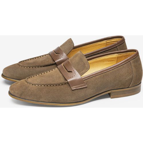 Leather Mens Loafer Shoes - milanoo.com - Modalova