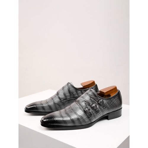 Dress Shoes For Men Quality Square Toe Metal Details Leather - milanoo.com - Modalova