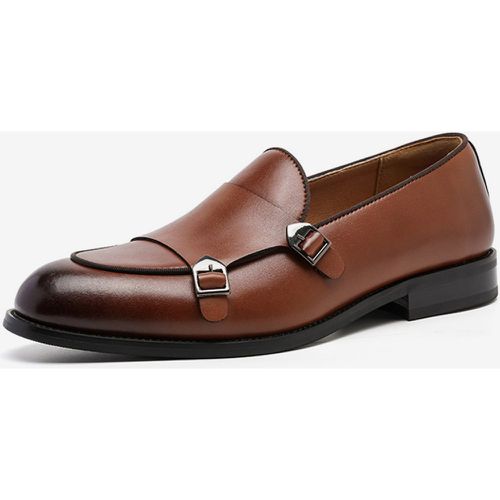 Buckle Round Toe PU Leather Loafer Shoes For Men - milanoo.com - Modalova