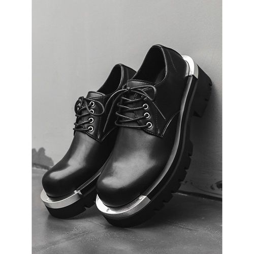 Men's Dress Shoes Modern Round Toe Metal Details PU Leather - milanoo.com - Modalova