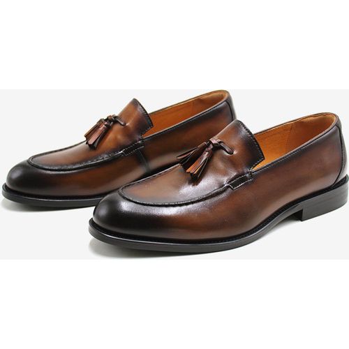 Leather Mens Loafer Shoes - milanoo.com - Modalova