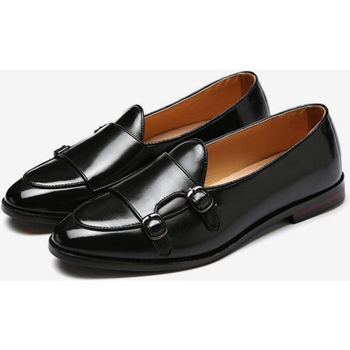 Buckle Round Toe PU Leather Loafer Shoes For Men - milanoo.com - Modalova