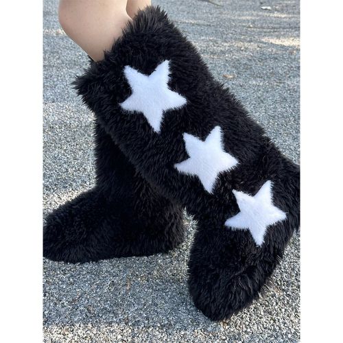 Lambswool Stars Print Round Toe Winter Snow Boots For Women Winter Boots - milanoo.com - Modalova