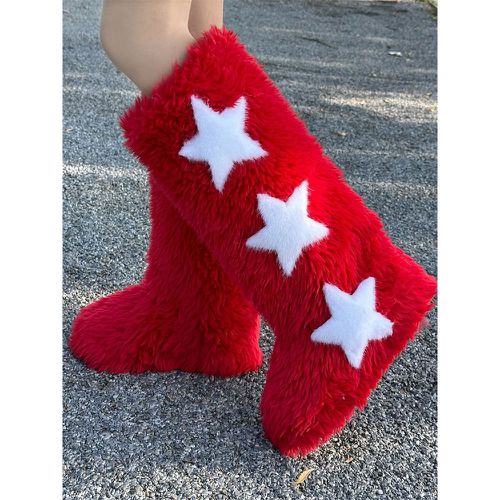 Lambswool Stars Print Round Toe Winter Snow Boots For Women Winter Boots - milanoo.com - Modalova