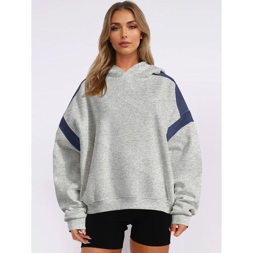 Oversized Hoodie For Women Two-Tone Dropped Shoulder Spring Casual Tops 2025 - milanoo.com - Modalova