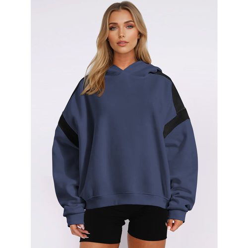 Oversized Hoodie For Women Two-Tone Dropped Shoulder Spring Casual Tops 2025 - milanoo.com - Modalova