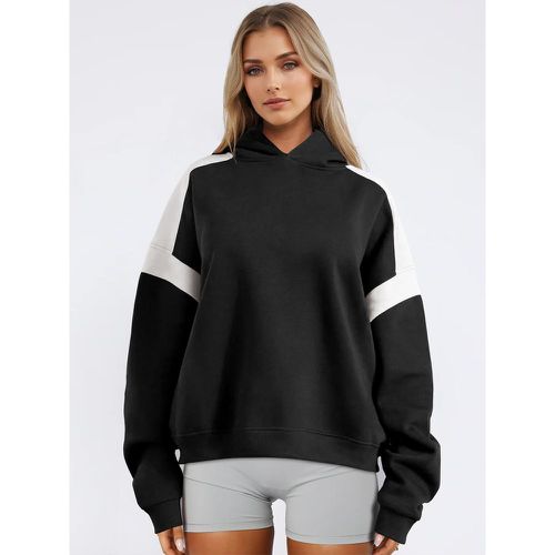 Oversized Hoodie For Women Two-Tone Dropped Shoulder Spring Casual Tops 2025 - milanoo.com - Modalova