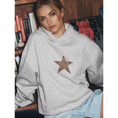 Hoodie For Women With Leopard Star Pattern Long Sleeve Spring Tops 2025 - milanoo.com - Modalova