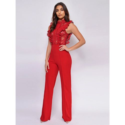 Lace Jumpsuits Stand Collar Sleeveless Sheer Summer One Piece Outfit For Women 2025 - milanoo.com - Modalova