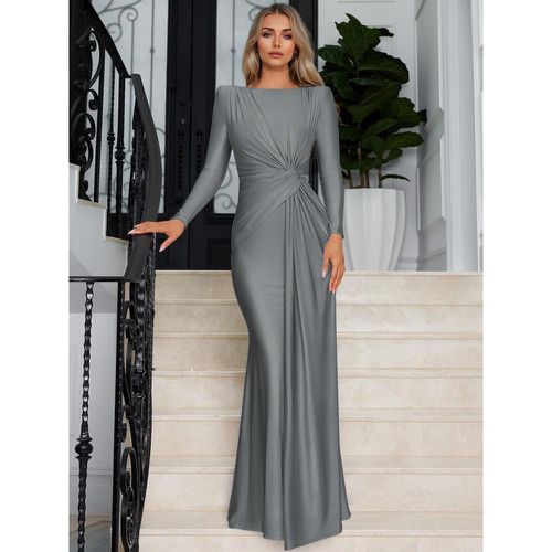 Maxi Dress With Knotted Waist Long Sleeve Pleated Semi-Formal Party Long Dress For Women 2025 - milanoo.com - Modalova