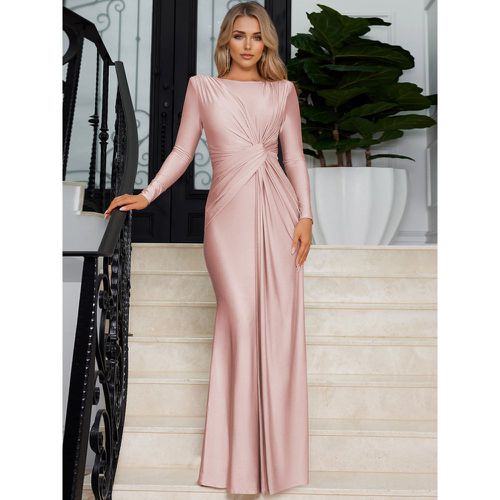 Maxi Dress With Knotted Waist Long Sleeve Pleated Semi-Formal Party Long Dress For Women 2025 - milanoo.com - Modalova