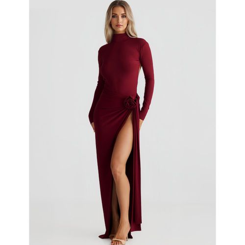 Two Piece Set For Women High Turtleneck Top And High-slit Long Skirt Spring Outfit 2025 - milanoo.com - Modalova