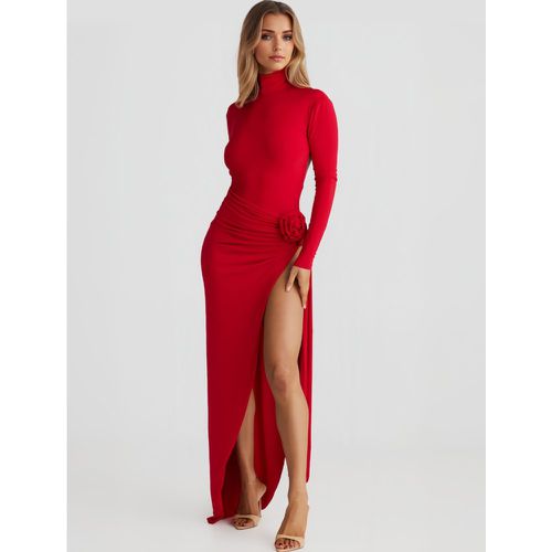 Two Piece Set For Women High Turtleneck Top And High-slit Long Skirt Spring Outfit 2025 - milanoo.com - Modalova