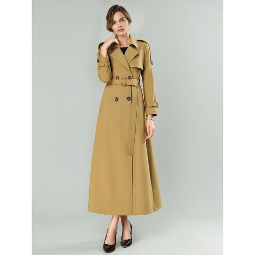 Trench Coat For Women Modern Polyester Turndown Collar Buttons Long Sleeves - milanoo.com - Modalova