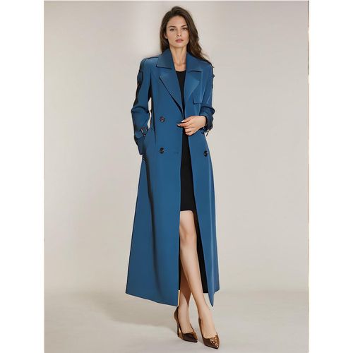 Trench Coat For Women Modern Polyester Turndown Collar Buttons Long Sleeves - milanoo.com - Modalova