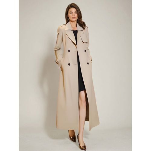 Trench Coat For Women Modern Polyester Turndown Collar Buttons Long Sleeves - milanoo.com - Modalova