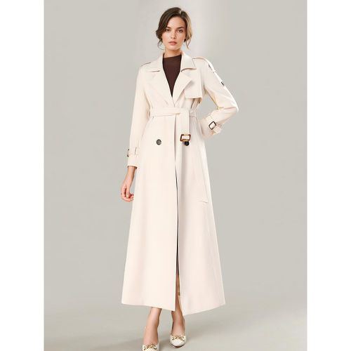 Trench Coat For Women Modern Polyester Turndown Collar Buttons Long Sleeves - milanoo.com - Modalova