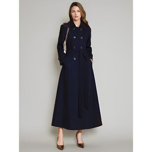 Women's Trench Coat Practical Polyester Turndown Collar Buttons Long Sleeves - milanoo.com - Modalova