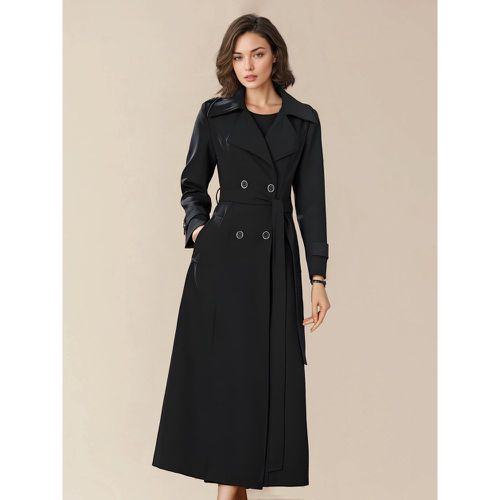 Trench Coat For Woman Good Quality Buttons Turndown Collar Long Sleeves Polyester Front Button - milanoo.com - Modalova