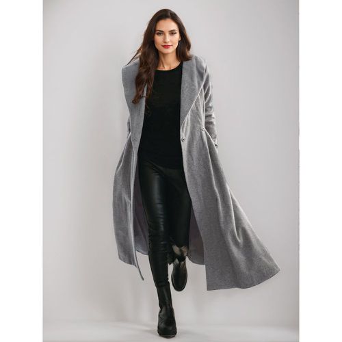 Coat For Woman Dark Green Hooded Long Sleeves Sash Chic Maxi Coat - milanoo.com - Modalova