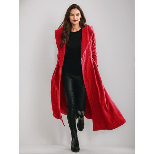 Coat For Woman Dark Green Hooded Long Sleeves Sash Chic Maxi Coat - milanoo.com - Modalova