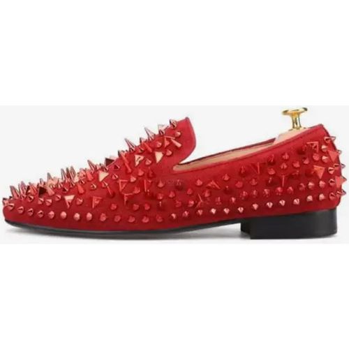 Mens Loafer Shoes Micro Suede Upper Artwork Slip-On Spikes Prom Wedding Shoes - milanoo.com - Modalova