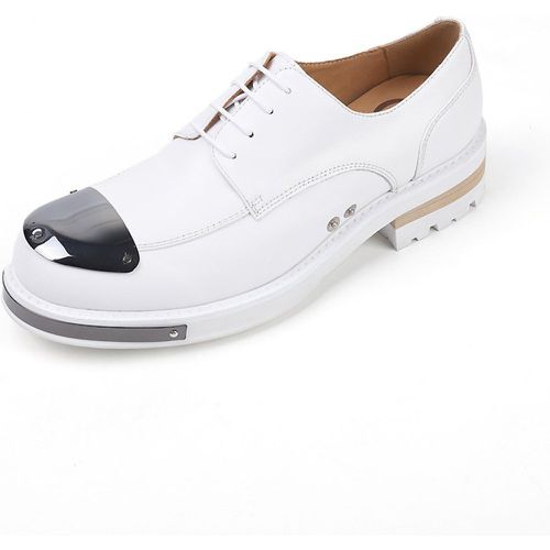 Man's Dress Derby Round Toe Rivets Cowhide Prom Wedding Shoes - milanoo.com - Modalova