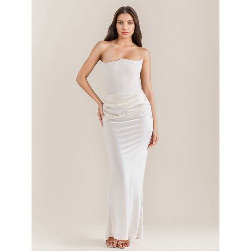 Bodycon Dresses Gray Sleeveless Pleated Chic Strapless Irregular Body-conscious Dress Sheath Dress - milanoo.com - Modalova