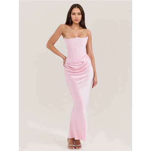 Bodycon Dresses Gray Sleeveless Pleated Chic Strapless Irregular Body-conscious Dress Sheath Dress - milanoo.com - Modalova