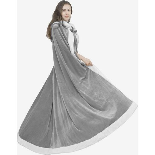 Women Poncho Embellished Collar Silver Cape - milanoo.com - Modalova