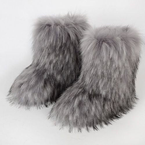 Women's Snow Boots Faux Fur Round Toe Winter Boots - milanoo.com - Modalova