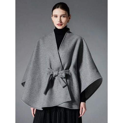 Women Poncho Designed Neckline Poncho Cape - milanoo.com - Modalova