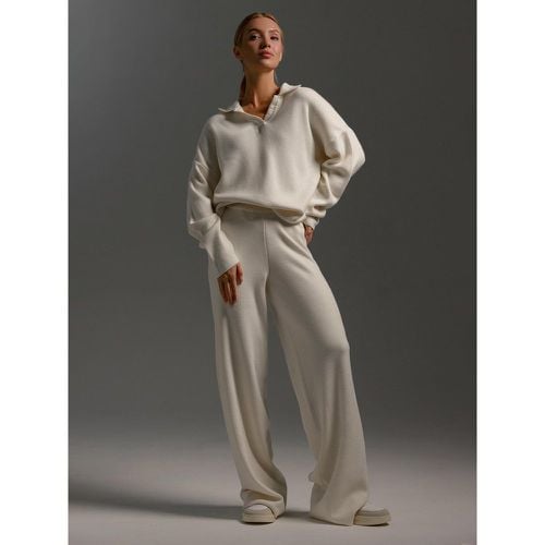 Knit Pant Set Drop Shoulder Pullover And Wide Leg Trousers For Women - milanoo.com - Modalova