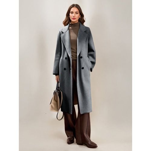 Double-Faced Cashmere Wool Coat Belted Double-breasted Lapel Elegant Winter Overcoat For Women 2025 - milanoo.com - Modalova