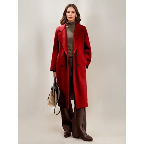 Double-Faced Cashmere Wool Coat Belted Double-breasted Lapel Elegant Winter Overcoat For Women 2025 - milanoo.com - Modalova