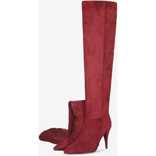 Mid Calf Boots Women's Micro Suede Upper Square Toe Kitten Heel Boots - milanoo.com - Modalova