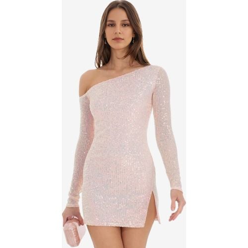 Sequin Bodycon Dress One Off Shoulder Long Sleeve Birthday Party Slit Mini Dress For Women 2025 - milanoo.com - Modalova