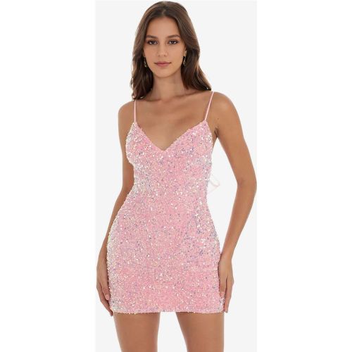 Sequin Bodycon Dress With Bow Detail V-neck Backless Birthday Party Sexy Mini Strap Dress For Women 2025 - milanoo.com - Modalova