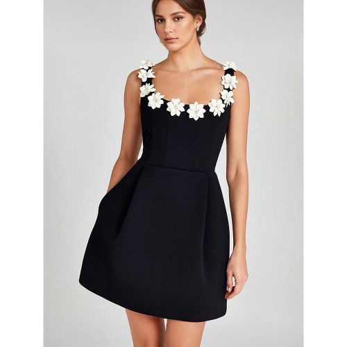 A-line Dress with Floral Embellishments No-sleeve Backless Birthday Party Mini Bud Dress For Women 2025 - milanoo.com - Modalova