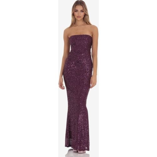 Sequin Maxi Dress With Bow Detail Backless Mermaid Strapless Party Dress For Women 2025 - milanoo.com - Modalova