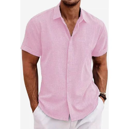 Men's Button-Down Shirts Short Sleeve Casual Tops Beach Summer Wedding Shirts - milanoo.com - Modalova