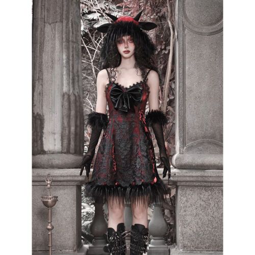 Gothic Lolita Dress Feathers Lace JSK - milanoo.com - Modalova