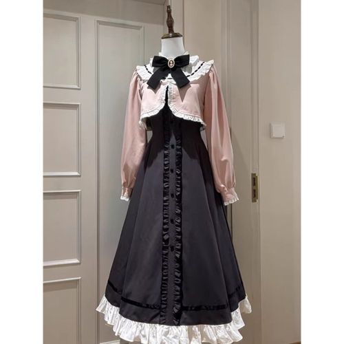 Classic Lolita Dress Ruffles Bows Color Black Lolita Dress - milanoo.com - Modalova