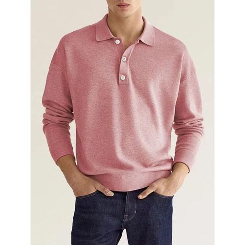 Men's Polo Shirt Collared Long Sleeves Buttons Sports T-Shirt Athletic Golf Polos Daily Shirts - milanoo.com - Modalova