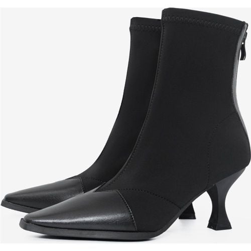 Ankle Boots Patchwork High Heel Square Toe Zip Up Booties - milanoo.com - Modalova