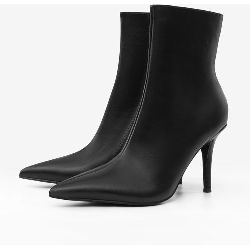 Black Ankle Boots Women's Zip Up High Heel Booties - milanoo.com - Modalova