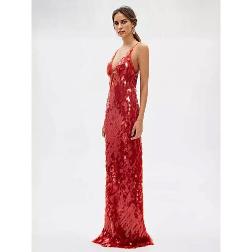 Sequin Maxi Dress In Deep V-neck Spaghetti Straps Sexy Formal Party Long Dress For Women 2025 - milanoo.com - Modalova