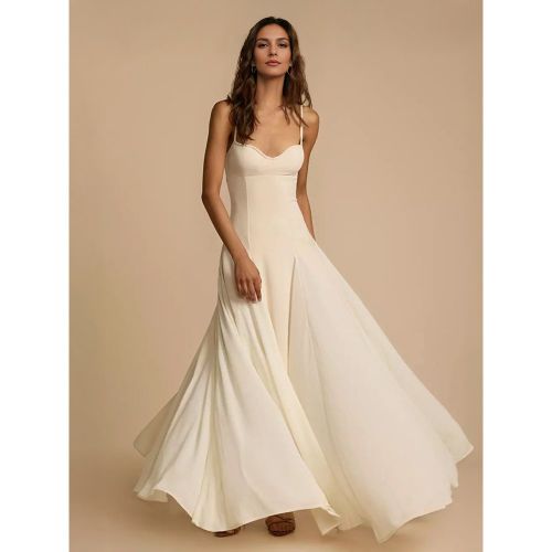 A-line Maxi Dress Strap Heart Neckline Flowy Long Party Dress For Women 2025 - milanoo.com - Modalova