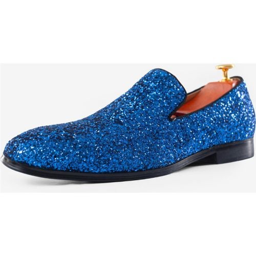 Mens Glitter Sequins Loafers Round Toe Slip On Prom Party Wedding Shoes - milanoo.com - Modalova