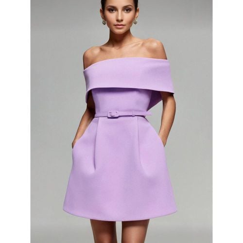 A-line Mini Dress Belted Off-Shoulder Elegant Birthday Party Dress For Women 2025 - milanoo.com - Modalova